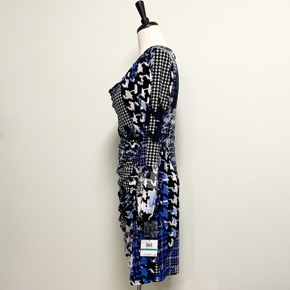 Muse Houndstooth Split Sleeve Jersey Stretch - Picture 5 of 9